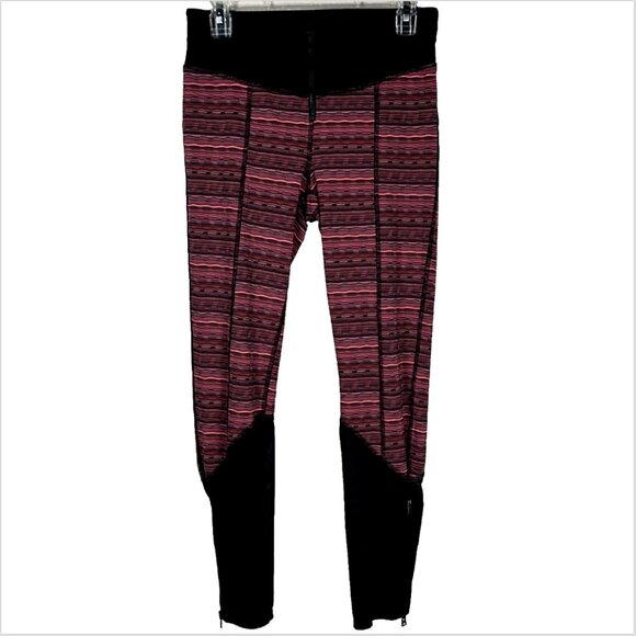 FP Movement Sz M Betty Legging Black Pink Zippers Yoga Dance Surf Run - Picture 1 of 10